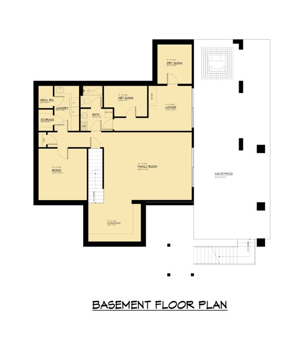 Cabin Floor Plan - Lower Floor Plan #1066-253