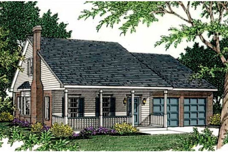 House Blueprint - Traditional Exterior - Front Elevation Plan #406-156