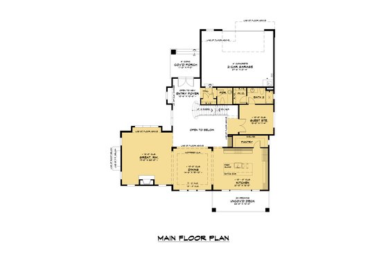 Floor Plan - Main Floor for Contemporary House Plan #1066-117 - 6 bed, 4.5 bath