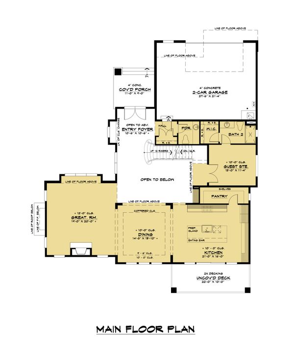Architectural House Design - Contemporary Floor Plan - Main Floor Plan #1066-117