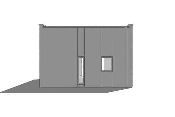Exterior - Rear Elevation 1 for Modern House Plan #549-23 - 1 bed, 1 bath