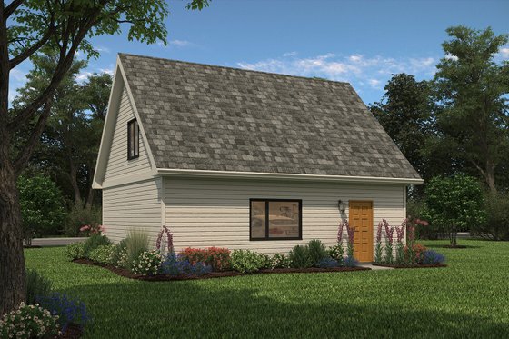 Exterior - Rear Elevation 1 for Bungalow House Plan #18-4502 - 1 bed, 1 bath