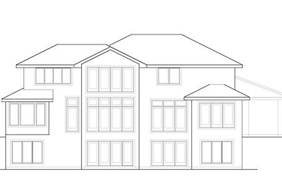 Exterior - Rear Elevation for Prairie House Plan #67-885 - 4 bed, 3.5 bath