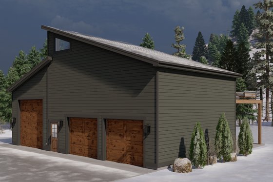 Exterior - Front Elevation 4 for Modern House Plan #1060-117 - 1 bed, 1.5 bath