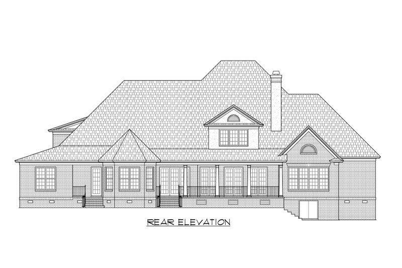 Home Plan - Exterior - Rear Elevation for Country House Plan #1054-73 - 5 bed, 5.5 bath