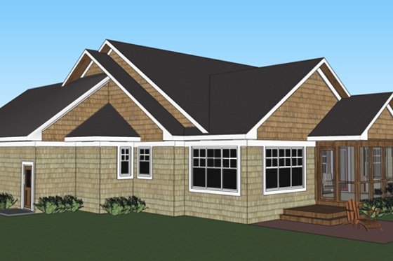 Exterior - Rear Elevation for Craftsman House Plan #51-510 - 3 bed, 2 bath