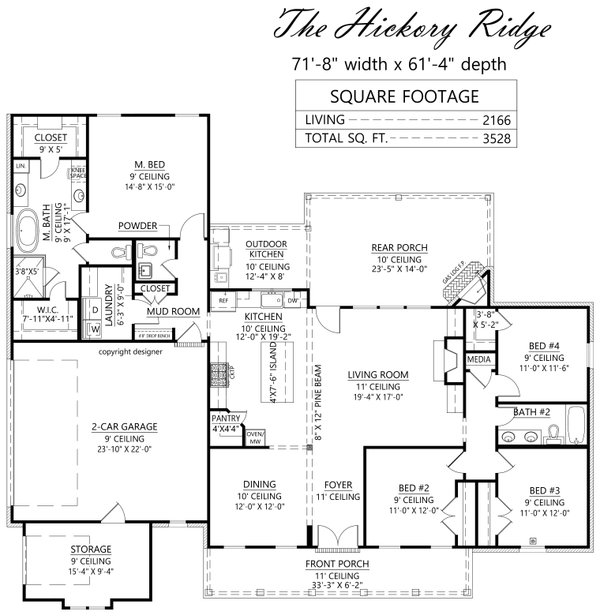 Dream House Plan - Farmhouse Floor Plan - Main Floor Plan #1074-87