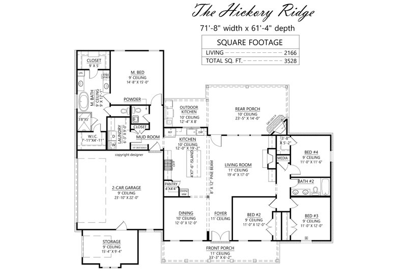 Dream House Plan - Floor Plan - Main Floor for Farmhouse House Plan #1074-87 - 4 bed, 2.5 bath