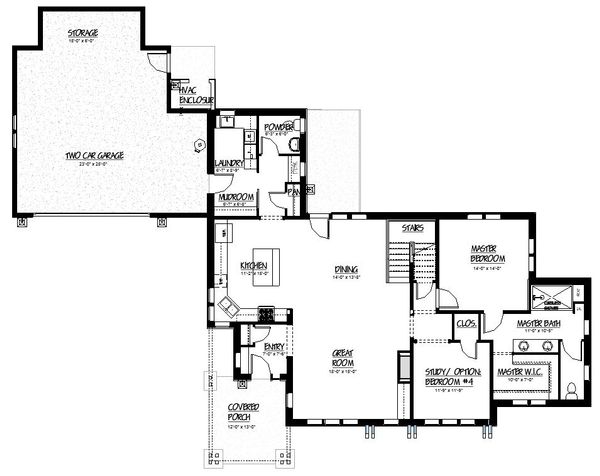 Home Plan - Craftsman Floor Plan - Main Floor Plan #895-83
