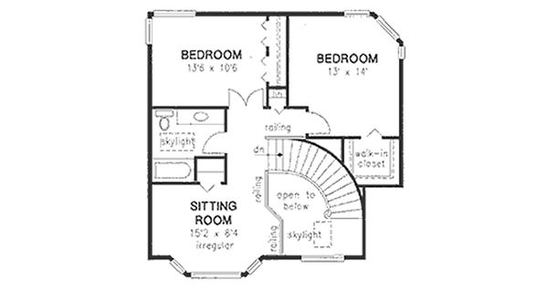 Traditional Floor Plan - Upper Floor Plan #18-9136