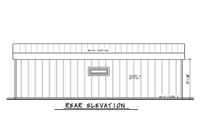 House Design - Exterior - Rear Elevation for Cabin House Plan #20-2643 - 2 bed, 1 bath
