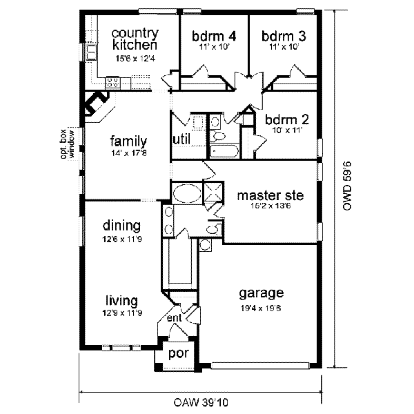 Traditional Floor Plan - Main Floor Plan #84-127
