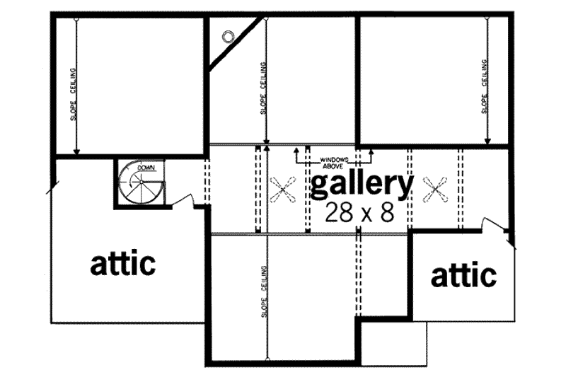 Home Plan - Floor Plan - Upper Floor for Contemporary House Plan #45-184 - 2 bed, 2 bath