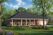 Southern Style House Plan - 3 Beds 2 Baths 1746 Sq/Ft Plan #17-1012 Exterior 
