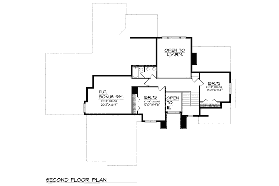 Floor Plan - Upper Floor for Traditional House Plan #70-429 - 3 bed, 2.5 bath