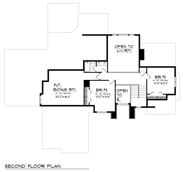 Dream House Plan - Traditional Floor Plan - Upper Floor Plan #70-429