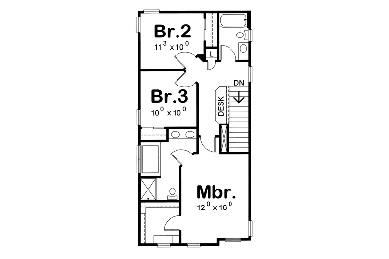 Dream House Plan - Floor Plan - Upper Floor for Farmhouse House Plan #20-2622 - 3 bed, 2.5 bath
