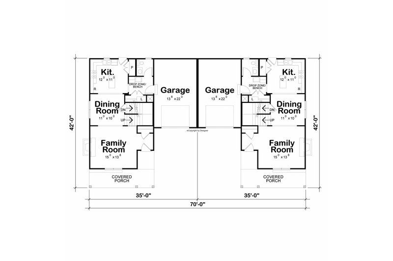 Home Plan - Floor Plan - Main Floor for Farmhouse House Plan #20-2662 - 3 bed, 2.5 bath