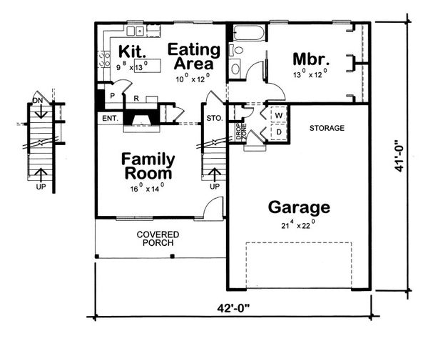Bungalow Floor Plan - Main Floor Plan #20-2082