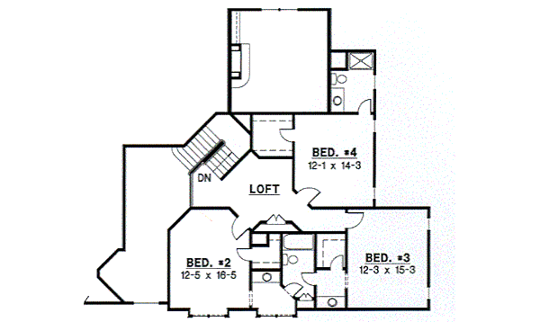 European Floor Plan - Upper Floor Plan #67-228