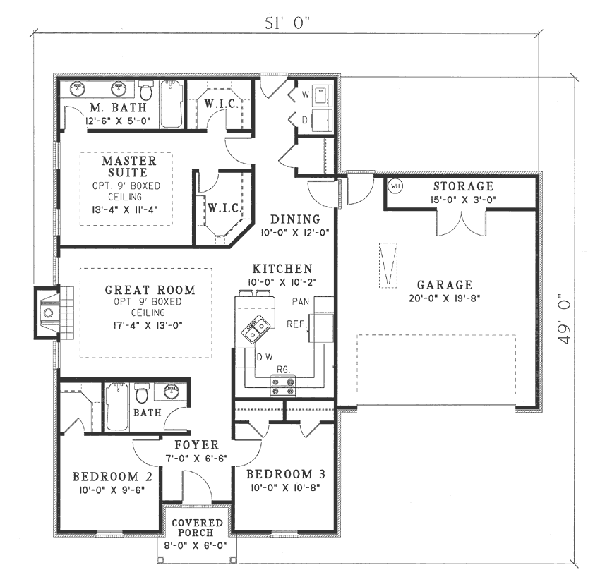 House Design - Traditional Floor Plan - Main Floor Plan #17-1140