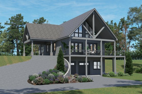 Exterior - Front Elevation 4 for Country House Plan #932-1445 - 3 bed, 2.5 bath