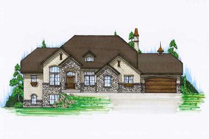 European Exterior - Front Elevation Plan #5-399