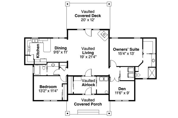 House Blueprint - Prairie Floor Plan - Main Floor Plan #124-1006