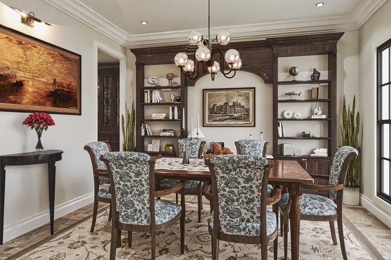 Dream House Plan - Interior - Dining Room for Traditional House Plan #54-450 - 5 bed, 4 bath