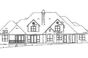 Exterior - Rear Elevation for European House Plan #52-167 - 5 bed, 5.5 bath