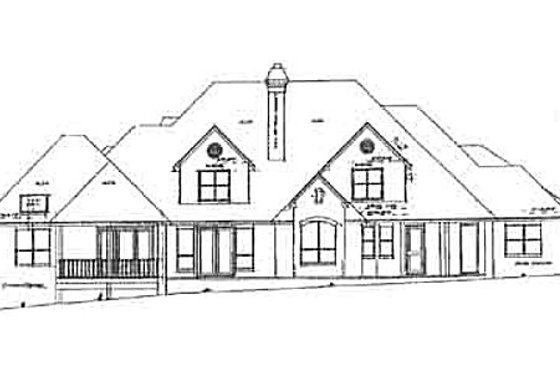 Exterior - Rear Elevation for European House Plan #52-167 - 5 bed, 5.5 bath
