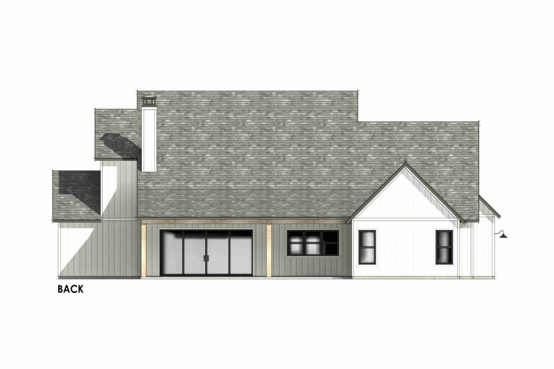 House Design - Exterior - Rear Elevation 1 for Farmhouse House Plan #1096-202 - 4 bed, 4.5 bath