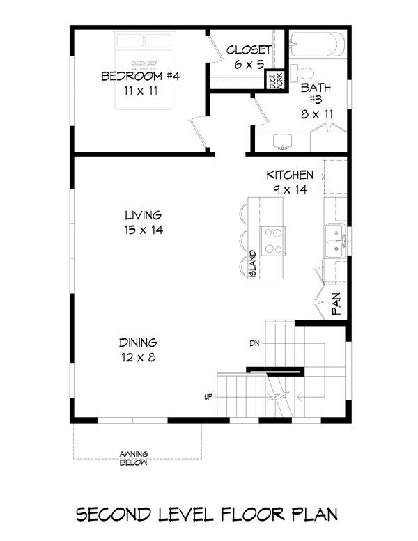 Contemporary Floor Plan - Upper Floor Plan #932-633