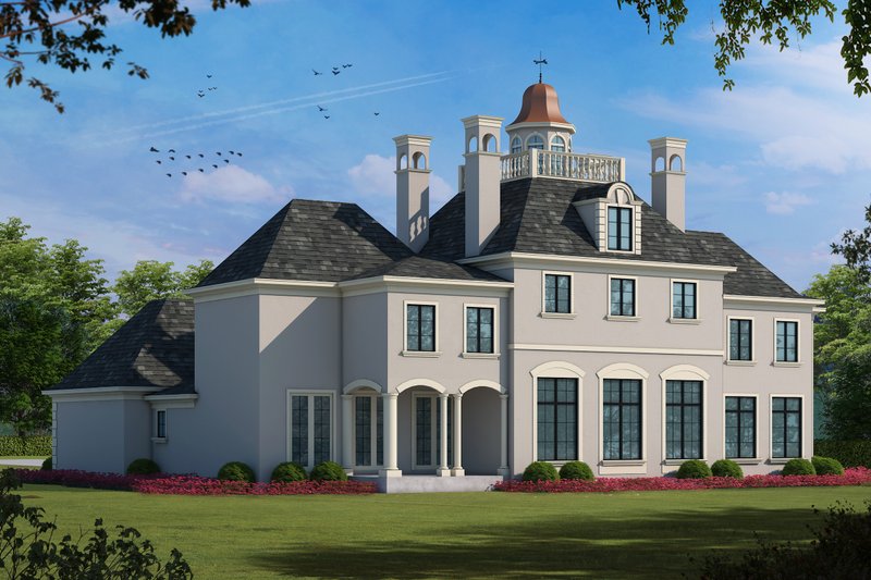 Architectural House Design - Exterior - Rear Elevation for European House Plan #20-1117 - 4 bed, 3.5 bath