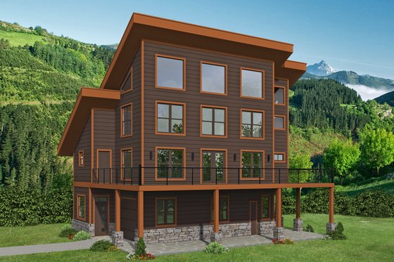 Exterior - Front Elevation 3 for Contemporary House Plan #932-510 - 5 bed, 4 bath