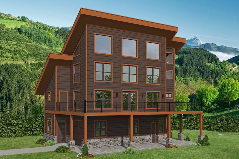 Home Plan - Exterior - Front Elevation 3 for Contemporary House Plan #932-510 - 5 bed, 4 bath