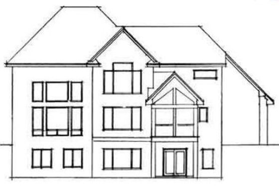Exterior - Rear Elevation for Country House Plan #51-222 - 3 bed, 2.5 bath
