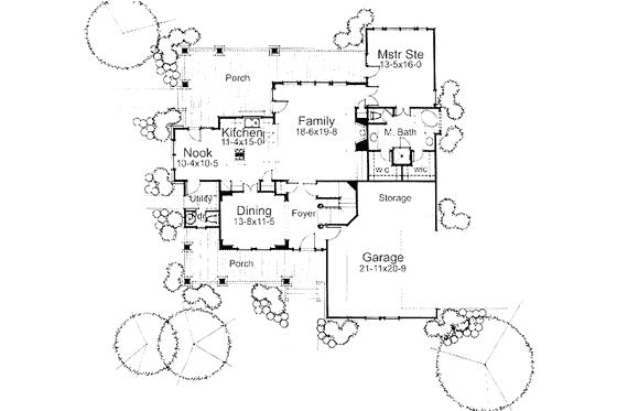 Floor Plan - Main Floor for Country House Plan #120-142 - 3 bed, 3 bath