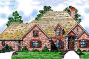 European Style House Plan - 4 Beds 3 Baths 2407 Sq/Ft Plan #52-110 