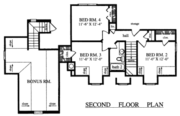 Architectural House Design - Country Floor Plan - Upper Floor Plan #42-344