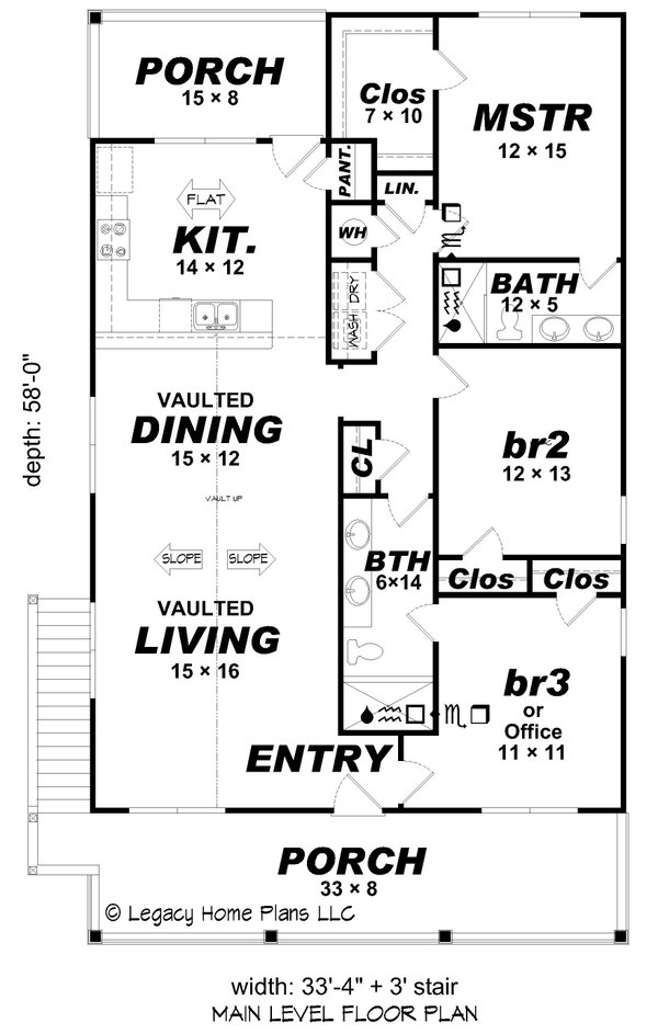 Beach Floor Plan - Main Floor Plan #932-907