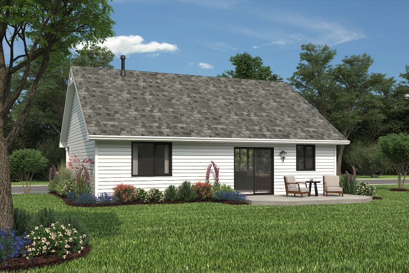 Dream House Plan - Exterior - Rear Elevation for Ranch House Plan #18-327 - 2 bed, 1 bath