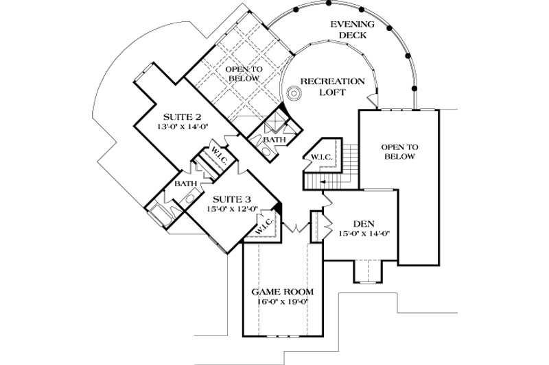 Dream House Plan - Floor Plan - Upper Floor for Traditional House Plan #453-45 - 4 bed, 4.5 bath