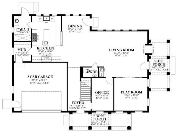 Colonial Floor Plan - Main Floor Plan #1058-232