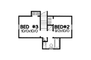 Floor Plan - Upper Floor for Country House Plan #50-235 - 3 bed, 2 bath
