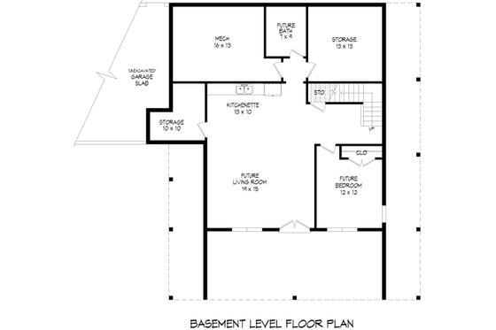 Floor Plan - Lower Floor for Country House Plan #932-1106 - 3 bed, 2.5 bath