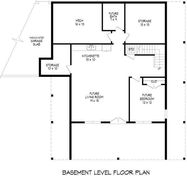 Country Floor Plan - Lower Floor Plan #932-1106