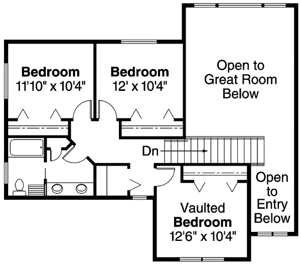 Architectural House Design - Craftsman Floor Plan - Upper Floor Plan #124-608