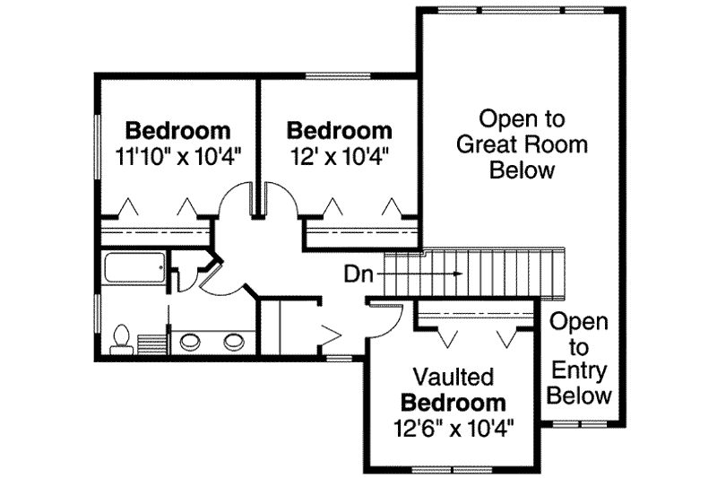 Home Plan - Floor Plan - Upper Floor for Craftsman House Plan #124-608 - 4 bed, 2.5 bath