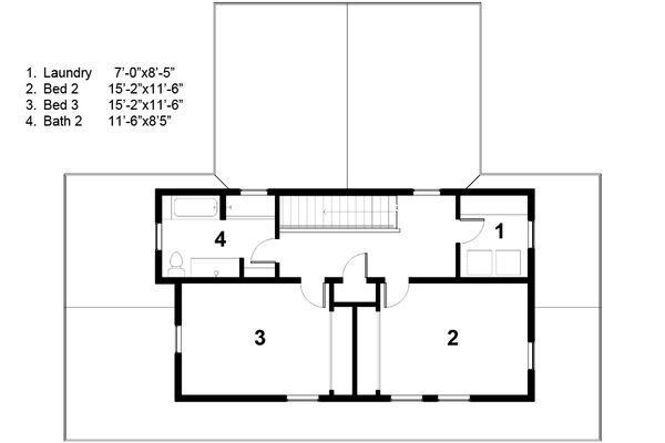 Energy efficient farmhouse - second floor plan